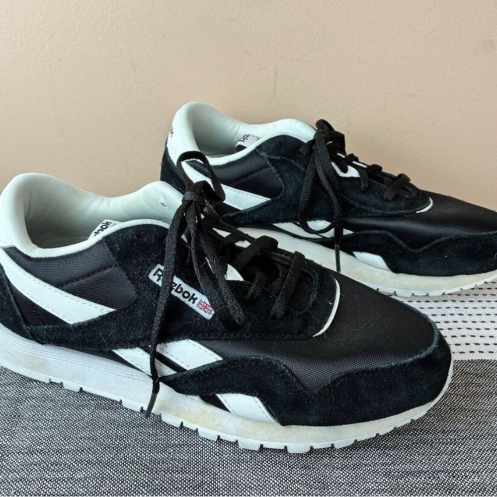 Reebok Black and White Retro Runner Sneakers
